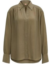 BOSS - Chemisier Relaxed Fit avec patte de boutonnage invisible et col en pointes - Lyst