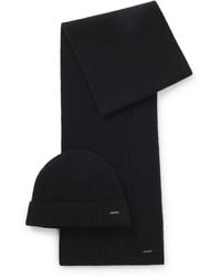 BOSS - Beanie Hat And Scarf Set - Lyst