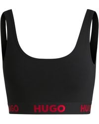 HUGO - Bralette Aus Stretch-Baumwolle Mit Logo-Band - Lyst