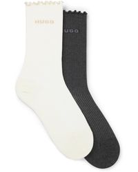 HUGO - Two-Pack Of Regular-Length Socks With Lettuce Cuff - Lyst