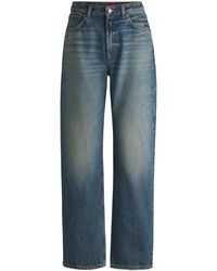 HUGO - Relaxed-Fit Jeans Van Denim Met Lichte Effecten - Lyst