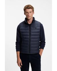 BOSS - Water-Repellent Gilet With Logo Patch - Lyst
