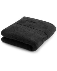 BOSS - Black Aegean-cotton Hand Towel With Tonal Logo - Lyst
