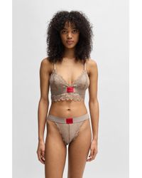 HUGO - Stretch-Lace Briefs With Logo Waistband - Lyst