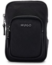 HUGO - S Tayron Phone Pouch Mini Reporter Bag With Logo Lettering Size One Size - Lyst