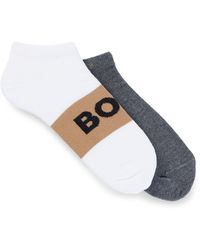 BOSS - Two-Pack Of Ankle-Length Socks With Logo Details - Lyst