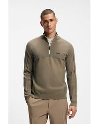 BOSS - Zip-Neck Sweater - Lyst