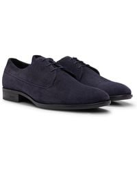 BOSS - Suede Derby Shoes With Removable Padded Insole - Lyst