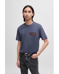 BOSS by HUGO BOSS - T-shirt Regular Fit en jersey de coton avec logo sportif - Lyst