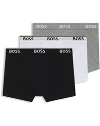 BOSS - Dreier-Pack Eng Anliegende Boxershorts Aus Stretch-Baumwolle Mit Logo Am Bund - Lyst