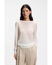 BOSS - Knitted Cardigan With Rear Button Closure - Lyst