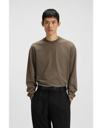 HUGO - Cotton-Jersey Relaxed-Fit T-Shirt With Logo Print - Lyst