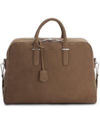 BOSS - Grained Leather Holdall With Logo Keyholder - Lyst