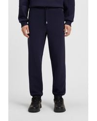 HUGO - Cotton-Blend Tracksuit Bottoms With Stacked Logo - Lyst