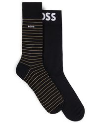 BOSS - Mittelhohe Socken aus Stretch-Baumwolle im Zweier-Pack - Lyst