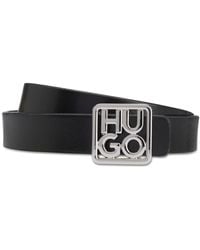 HUGO - Ceinture Réversible En Cuir Italien Avec Boucle À Logo Revisité - Lyst