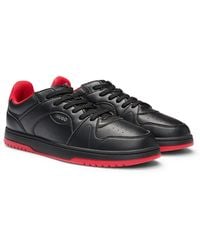 HUGO - Faux-leather Sneakers With Contrasting Details - Lyst