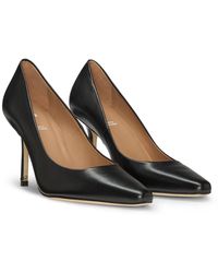 BOSS - Pumps Aus Leder Mit Double-B-Monogramm - Lyst