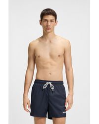 HUGO - Swim Shorts With Contrast Logo Print - Lyst