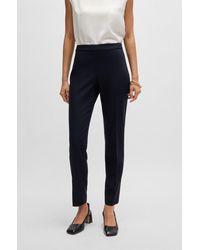 BOSS - Regular-fit Trousers In Micro-patterned Super-stretch Fabric - Lyst