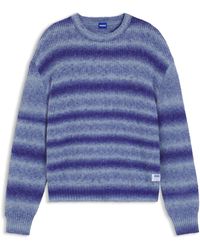 HUGO - Oversized Pullover Mit Ombré-Streifen - Lyst