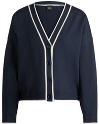BOSS - Vest Van Stretchmateriaal Met V-Hals En Knoopsluiting - Lyst