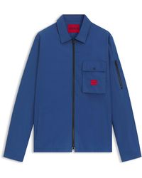 HUGO - Canvas-Overshirt Aus Baumwoll-Mix Mit Reißverschluss Und Logo-Label - Lyst