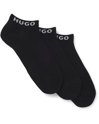 HUGO - Three-Pack Of Ankle Socks With Logo Cuffs - Lyst