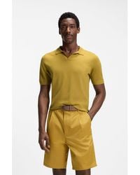 BOSS - Merino-Wool Knit Polo With Johnny Collar - Lyst