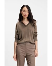 BOSS - Relaxed-Fit V-Neck Sweater - Lyst