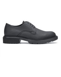 HUGO Rubberised Derby Shoes With Neoprene Details - Black