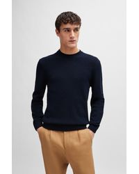 BOSS - Bouclé-knit Sweater In A Cotton Blend - Lyst