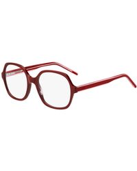 HUGO - Red-acetate Optical Frames With Layered Temples - Lyst