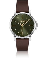 HUGO - Dial Watch With Leather Strap - Lyst