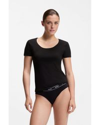 HUGO - Contrast-Logo Underwear Top - Lyst