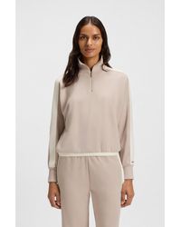 BOSS - Zip-Neck Sweatshirt With Contrast Details - Lyst