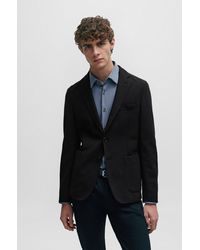 BOSS - Slim-fit Jacket In Micro-patterned Performance-stretch Material - Lyst