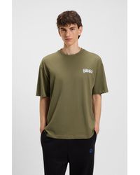 HUGO - All-Gender Cotton-Jersey T-Shirt With Logo Prints - Lyst