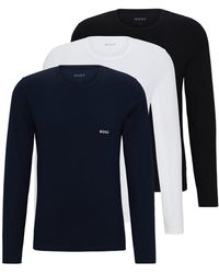 BOSS - Three-pack Of Underwear T-shirts In Cotton With Logos - Lyst
