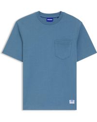 HUGO - T-Shirt Aus Baumwoll-Jersey Mit Aufgesetzter Tasche Und Logo-Label - Lyst