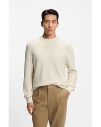 BOSS - Cotton Sweater With Knitted Structure - Lyst