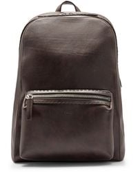 BOSS - Leather Backpack With Emed Logo - Lyst