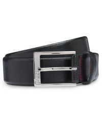 HUGO - Grained-Leather Belt With-Tone Hardware - Lyst