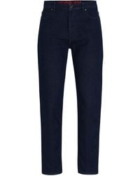 HUGO - Tapered-fit Jeans Van Comfortabel Donkerblauw Stretchdenim - Lyst
