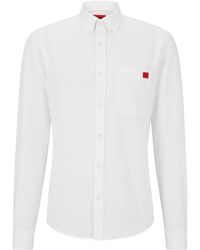 HUGO - Slim-Fit Hemd aus Oxford-Baumwolle mit Button-Down-Kragen - Lyst