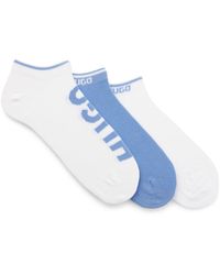 HUGO - Three-Pack Of Ankle Socks With Logos - Lyst