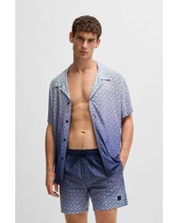 BOSS - Regular-fit Shirt With Degrad Monogram Print - Lyst