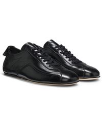 BOSS - Nappa-Leather Trainers With Deed Logo - Lyst