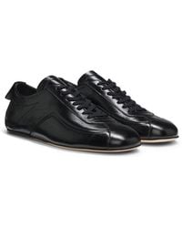 BOSS - Nappa-Leather Trainers With Deed Logo - Lyst