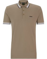 BOSS - Poloshirt aus Baumwoll-Piqué mit Kontrast-Logo - Lyst
